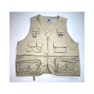 Field & Stream Sz L Fisherman's Vest Khaki Pockets Outdoors Lure Storage Tackle